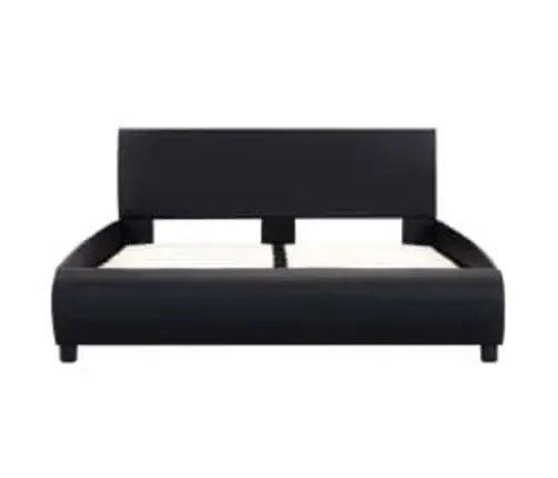 Gultas Rāmis Ar Led, Melna Mākslīgā Āda, 140X200 Cm  Vidaxl