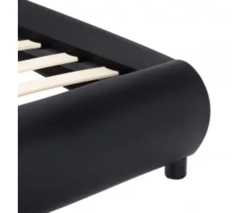 Gultas Rāmis Ar Led, Melna Mākslīgā Āda, 140X200 Cm  Vidaxl