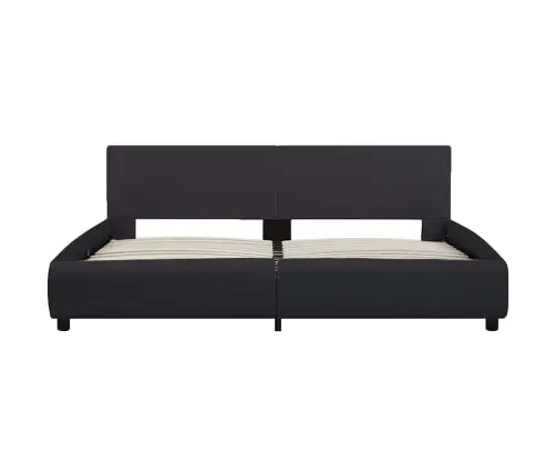 Lovos Rėmas Su Led, Juodos Spalvos, 160X200cm Dirbtinė Oda