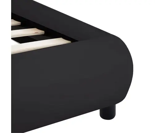 Lovos Rėmas Su Led, Juodos Spalvos, 160X200cm Dirbtinė Oda