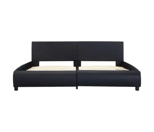 Gultas Rāmis Ar Led, Melna Mākslīgā Āda, 180X200 Cm  Vidaxl