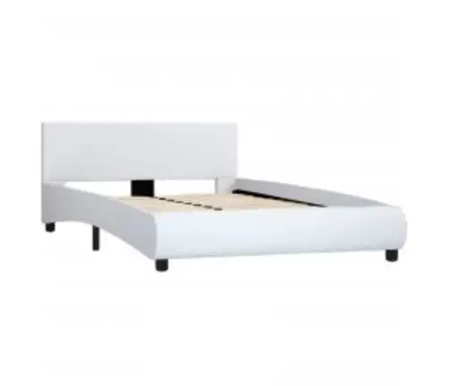 Gultas Rāmis Ar Led, Balta Mākslīgā Āda, 120X200 Cm  Vidaxl