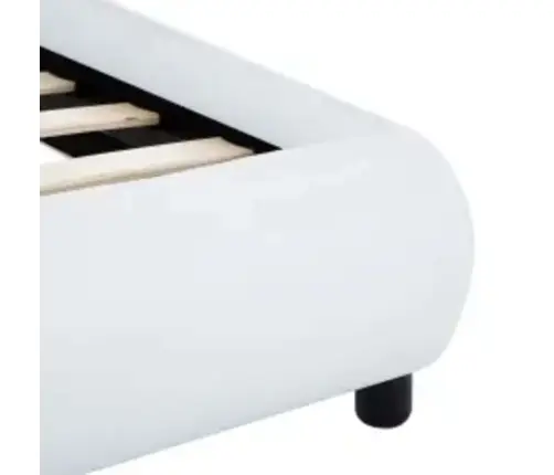 Gultas Rāmis Ar Led, Balta Mākslīgā Āda, 120X200 Cm  Vidaxl