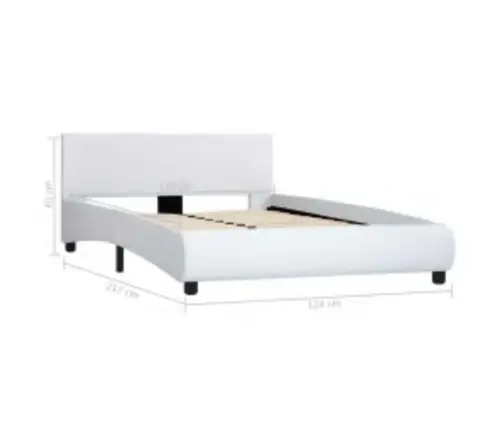 Gultas Rāmis Ar Led, Balta Mākslīgā Āda, 120X200 Cm  Vidaxl