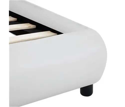 Gultas Rāmis Ar Led, Balta Mākslīgā Āda, 180X200 Cm  Vidaxl