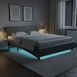Gultas Rāmis Ar Led, Pelēka Mākslīgā Āda, 120X200 Cm Vidaxl Gultas Rāmis Ar Led, Pelēka Mākslīgā Āda, 120X200 Cm Vidaxl