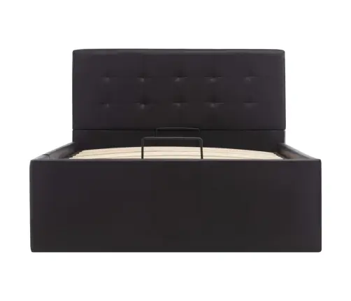 Hüdrauliline Hoiukastiga Voodiraam Must Kunstnahk 100 X 200 Cm