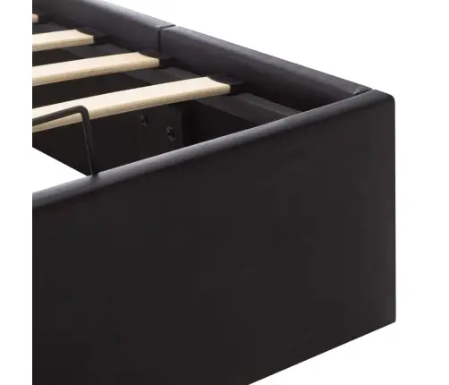 Hüdrauliline Hoiukastiga Voodiraam Must Kunstnahk 100 X 200 Cm