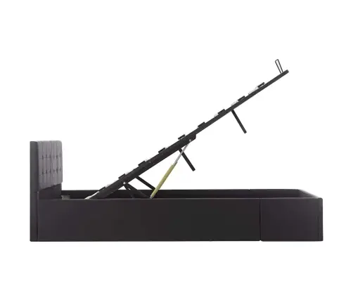 Gulta, Hidraulikas Mehānisms, Melna Mākslīgā Āda, 120X200 Cm Vidaxl