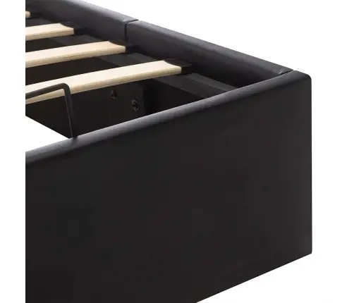 Gulta, Hidraulikas Mehānisms, Melna Mākslīgā Āda, 120X200 Cm Vidaxl