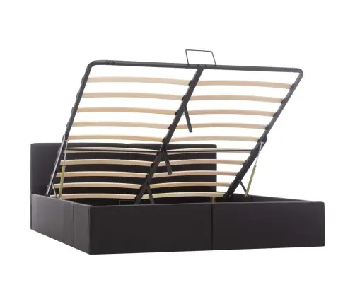 Lovos Rėmas Su Daiktadėže, Juodas, 160X200cm Dirbtinė Oda