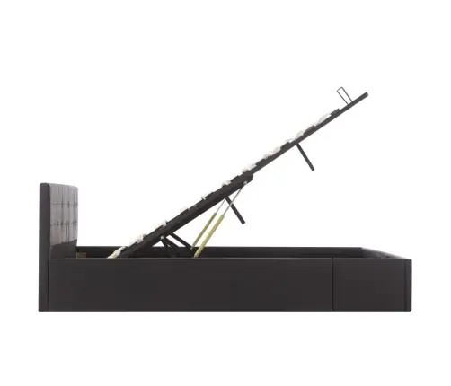 Lovos Rėmas Su Daiktadėže, Juodas, 160X200cm Dirbtinė Oda