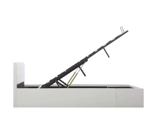 Lovos Rėmas Su Daiktadėže, Baltas, 140X200cm Dirbtinė Oda