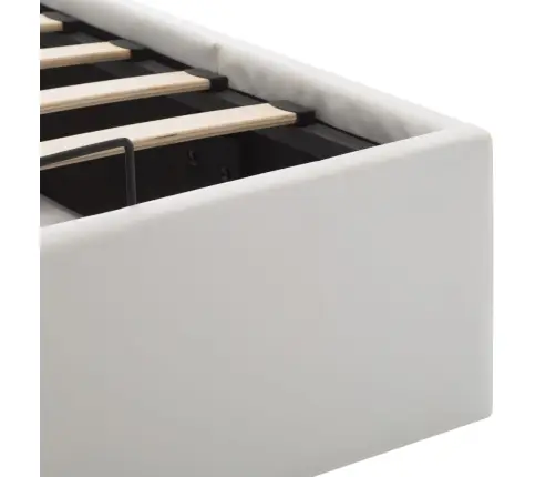 Lovos Rėmas Su Daiktadėže, Baltas, 140X200cm Dirbtinė Oda