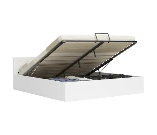 Lovos Rėmas Su Daiktadėže, Baltas, 160X200cm Dirbtinė Oda