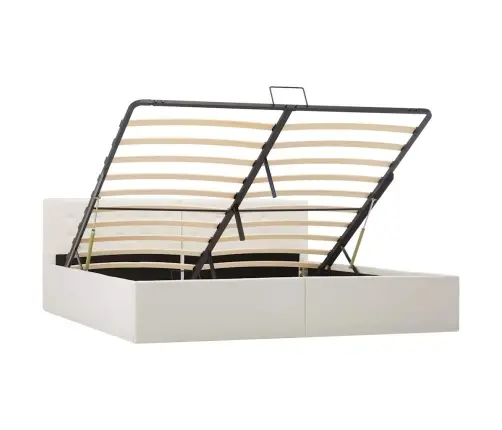 Lovos Rėmas Su Daiktadėže, Baltas, 180X200cm Dirbtinė Oda