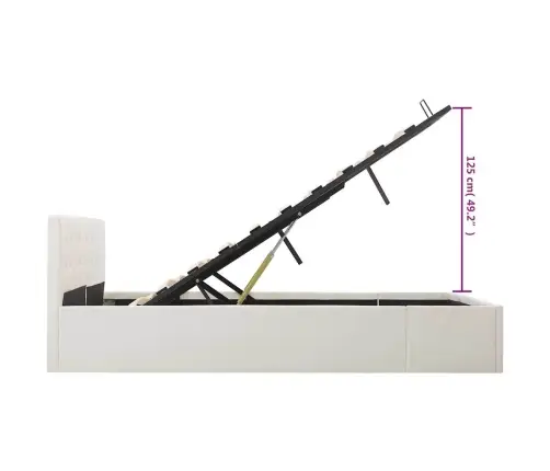 Lovos Rėmas Su Daiktadėže, Baltas, 180X200cm Dirbtinė Oda