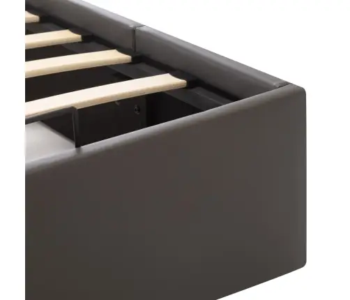 Gulta, Hidraulikas Mehānisms, Pelēka Mākslīgā Āda, 90X200 Cm Vidaxl