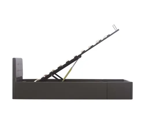 Gulta, Hidraulikas Mehānisms, Pelēka Mākslīgā Āda, 100X200 Cm Vidaxl