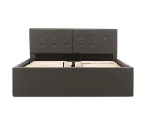 Lovos Rėmas Su Daiktadėže, Pilkas, 120X200cm Dirbtinė Oda