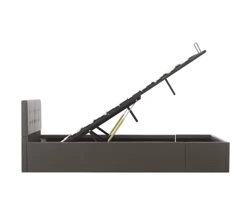 Lovos Rėmas Su Daiktadėže, Pilkas, 120X200cm Dirbtinė Oda