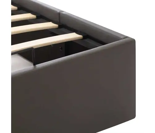 Lovos Rėmas Su Daiktadėže, Pilkas, 120X200cm Dirbtinė Oda