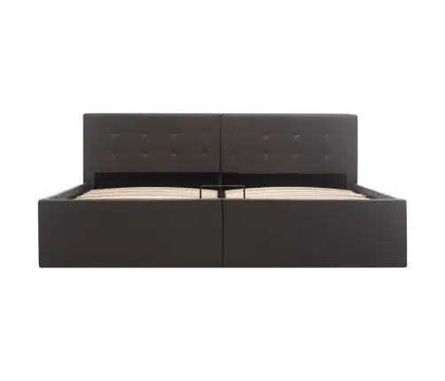 Gulta, Hidraulikas Mehānisms, Pelēka Mākslīgā Āda, 160X200 Cm Vidaxl