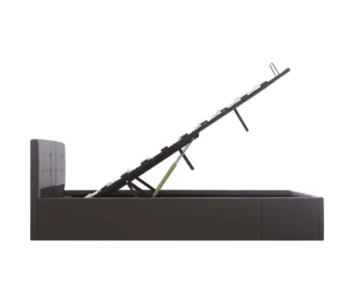 Gulta, Hidraulikas Mehānisms, Pelēka Mākslīgā Āda, 160X200 Cm Vidaxl