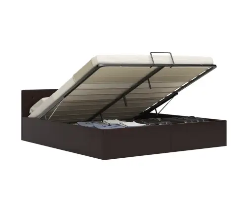 Lovos Rėmas Su Daiktadėže, Pilkas, 180X200cm Dirbtinė Oda