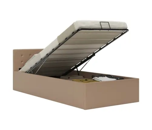 Lovos Rėmas Su Daiktadėže, Kapučino, 90X200cm Dirbtinė Oda