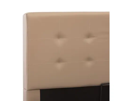 Gulta, Hidraulikas Mehānisms, Kapučīno Mākslīgā Āda, 100X200 Cm Vidaxl