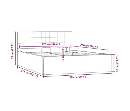 Lovos Rėmas Su Daiktadėže, Kapučino, 120X200cm Dirbtinė Oda