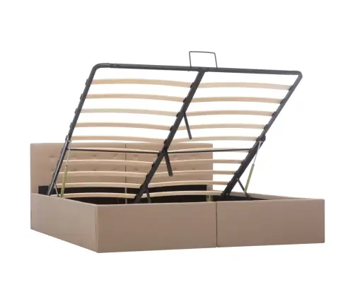 Gulta, Hidraulikas Mehānisms, Kapučīno Mākslīgā Āda, 160X200 Cm Vidaxl