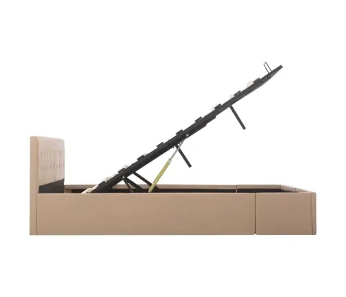 Gulta, Hidraulikas Mehānisms, Kapučīno Mākslīgā Āda, 160X200 Cm Vidaxl