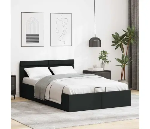 Gulta Ar Led Un Hidraulikas Mehānismu, Melna Mākslīgā Āda  Vidaxl