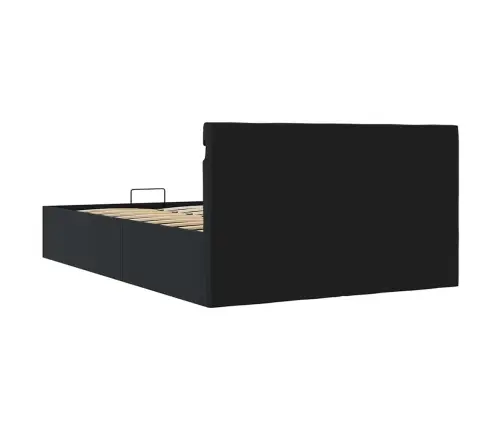 Gulta Ar Led Un Hidraulikas Mehānismu, Melna Mākslīgā Āda  Vidaxl