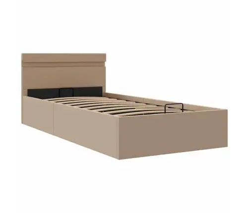 Hidrauliskais Gultas Rāmis Ar Led, Mākslīgā Āda, 90X200 Cm  Vidaxl