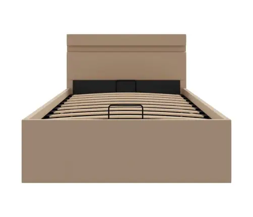 Hidrauliskais Gultas Rāmis Ar Led, Mākslīgā Āda, 90X200 Cm  Vidaxl