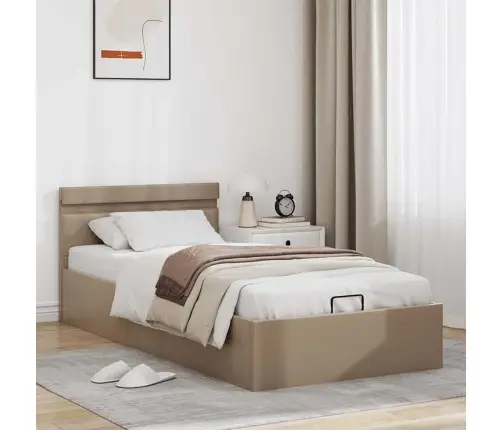 Hidrauliskais Gultas Rāmis Ar Led, Mākslīgā Āda, 100X200 Cm  Vidaxl