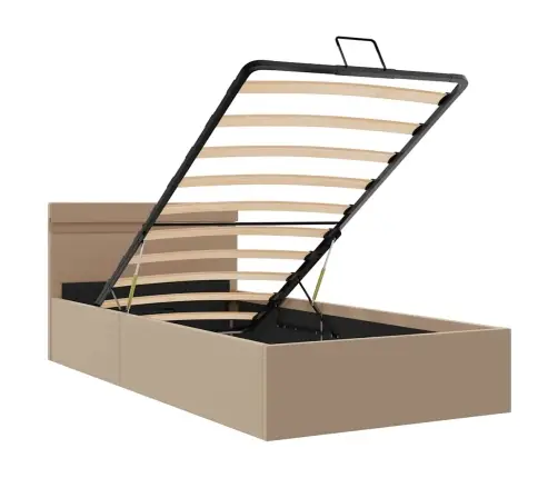 Hidrauliskais Gultas Rāmis Ar Led, Mākslīgā Āda, 100X200 Cm  Vidaxl