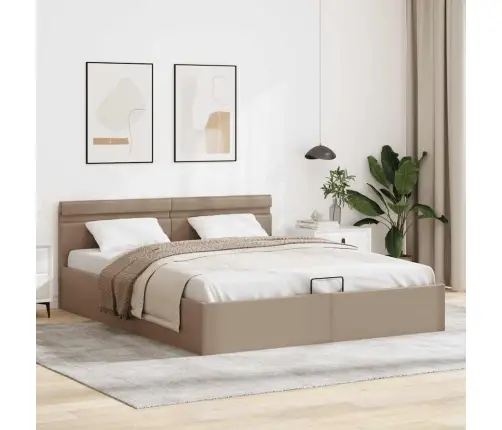 Lovos Rėmas Su Led/Daiktadėže, Rudas, 160X200cm Dirbtinė Oda