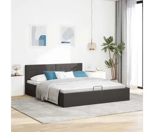 Hidrauliskais Gultas Rāmis, Tumši Pelēks Audums, 160X200 Cm  Vidaxl