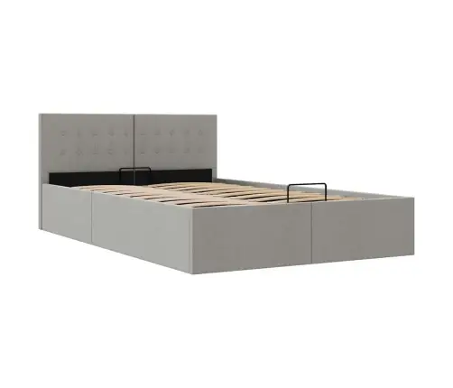 Hidrauliskais Gultas Rāmis, Gaiši Pelēks Audums, 140X200 Cm  Vidaxl