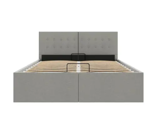 Hidrauliskais Gultas Rāmis, Gaiši Pelēks Audums, 140X200 Cm  Vidaxl