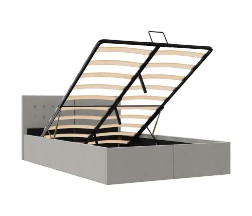 Hidrauliskais Gultas Rāmis, Gaiši Pelēks Audums, 140X200 Cm  Vidaxl