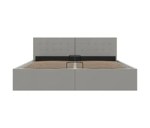 Hidrauliskais Gultas Rāmis, Gaiši Pelēks Audums, 160X200 Cm  Vidaxl