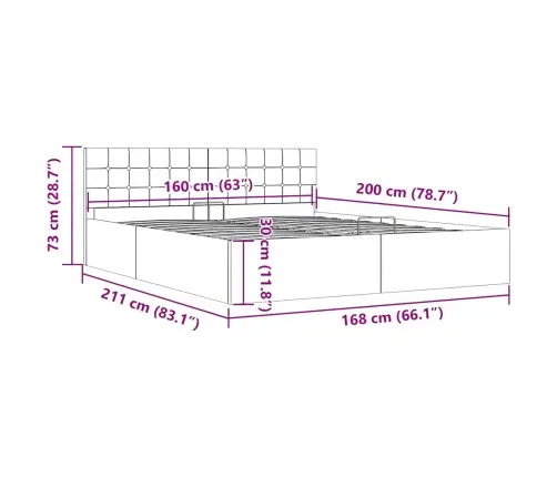Hidrauliskais Gultas Rāmis, Gaiši Pelēks Audums, 160X200 Cm  Vidaxl