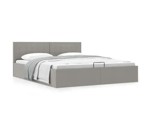 Hidrauliskais Gultas Rāmis, Gaiši Pelēks Audums, 160X200 Cm  Vidaxl