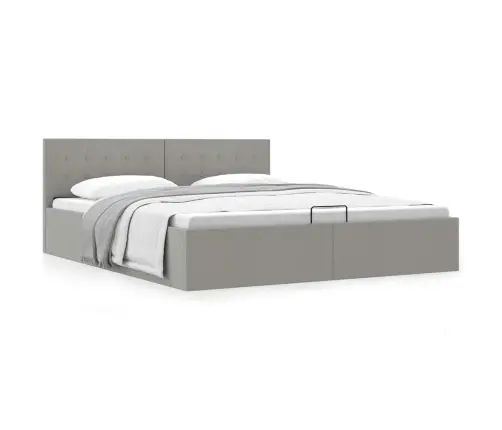 Hidrauliskais Gultas Rāmis, Gaiši Pelēks Audums, 180X200 Cm  Vidaxl