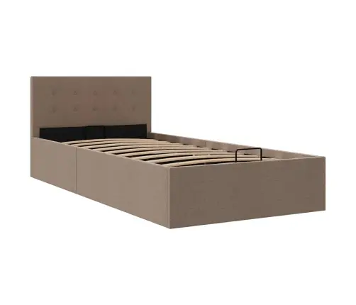 Hüdrauliline Panipaigaga Voodiraam Pruunikas Kangas 100X200 Cm